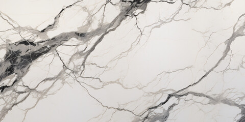 Fototapeta premium Grey and white marble texture for background top view, White Calacatta marble with gray veining. 