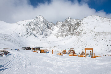 Slovak ski resort on a sunny day