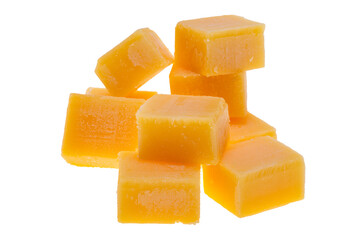 cheese cubes isolated