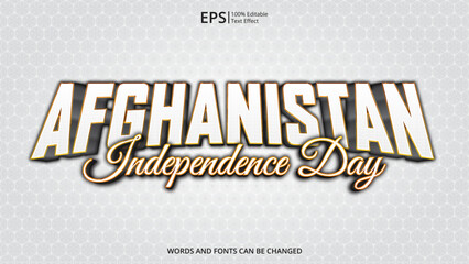 afghanistan editable text effect with afghanistan flag pattern concept design vector illustration suitable for poster design on holiday, feast day or national independence day on afghanistan