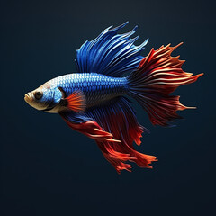 Fototapeta premium Betta fish with a beautiful tail