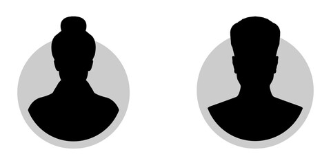 Default anonymous user portrait vector illustration flat graphic vector designs set. Iconic user portrait flat designs collection
