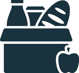 Food bank icon. Monochrome simple sign from charity and non-profit collection. Food bank icon for logo, templates, web design and infographics.