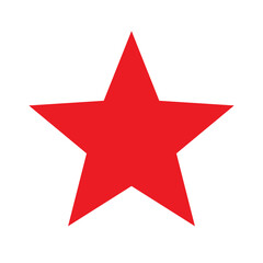 Red star icon. Christmas symbol
