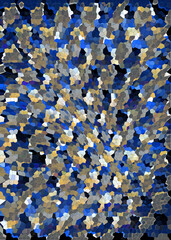 mosaic tessellation blue and gold design