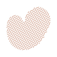 Diagonal Zigzag brown lines with Organic liquefied and fluid shape contemporary illustration