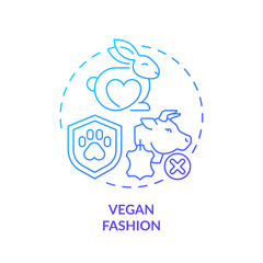 2D gradient icon vegan fashion concept, simple isolated vector, sustainable fashion thin line blue illustration.