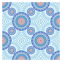 The many cercle  blue tone mandala pattern 