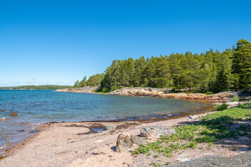 View of Purunpaa coast and sea, Kimito (Kemio) island, Finland