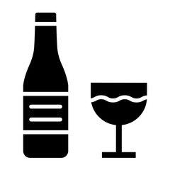 Wine Bottle Vector Icon Design Illustration