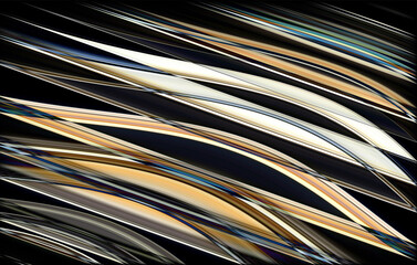 curved stripes semi-translucent in brown and grey coloured shades on a black background