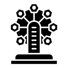 Ferris Wheel Vector Icon Design Illustration