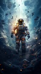 Fototapeta premium lonely astronaut in time of changes