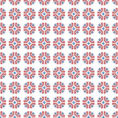 Seamless pattern with snowflake cross stitch