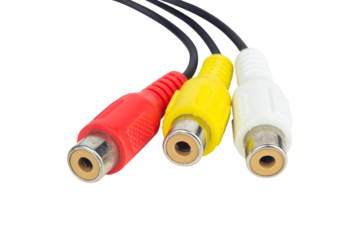 Adapter Value Jack to 3 RCA M/F, audio cable isolated from background