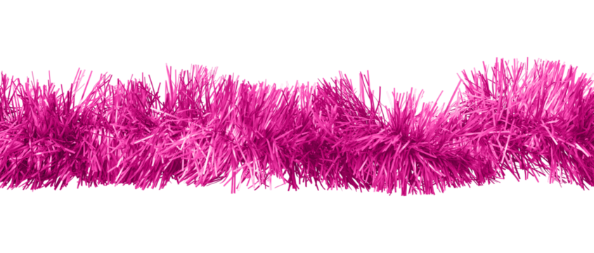 New Year's tinsel, Christmas tinsel isolated, tinsel garland