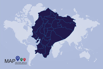 Ecuador map. Vector illustration eps 10
