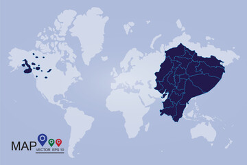 Ecuador map. Vector illustration eps 10