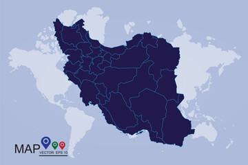 Map of Iran. Vector illustration eps 10.