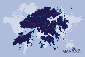 Obraz premium Map of HongKong. Vector illustration eps 10.