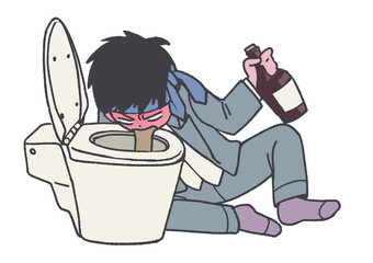 酔っぱらって吐く人