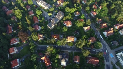 Aerial of Residential Area Villas, Sopot Poland - obrazy, fototapety, plakaty