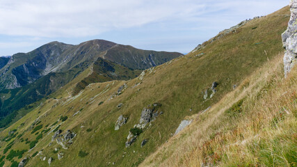 Walking in autumn in Slovakian Hight Tatra valley
