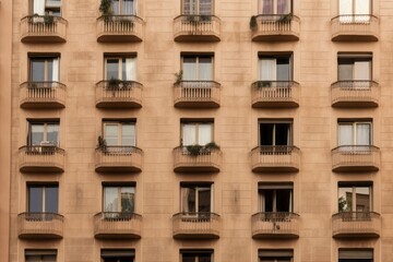 Obraz premium Building windows view. Generate ai