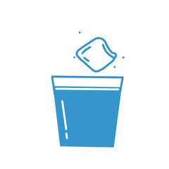 Ice on glass of water 