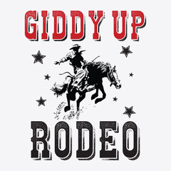 giddy up rodeo cowboy t-shirt design