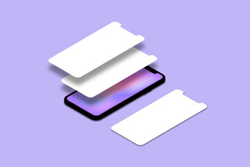 Vector phone with mobile screen