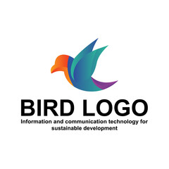 Bird gradient color logo design