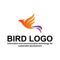 Obraz premium Bird gradient color logo design