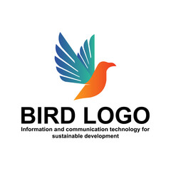 Bird gradient color logo design