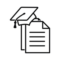 education icon vector diplom sign graduation cap icon 