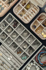 Grey velvet Jewelry  Organizer