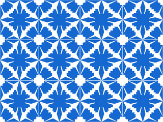seamless pattern with blue flowers