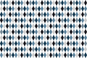 Abstract geometric seamless pattern with diamond shape in dark n light blue on white background.Vector illustration.For masculine shirt lady dress textile cover wallpaper all over print 