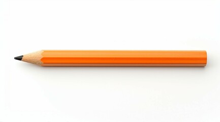 An orange pencil on a white background