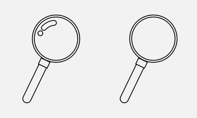 Outline magnifying glass vector