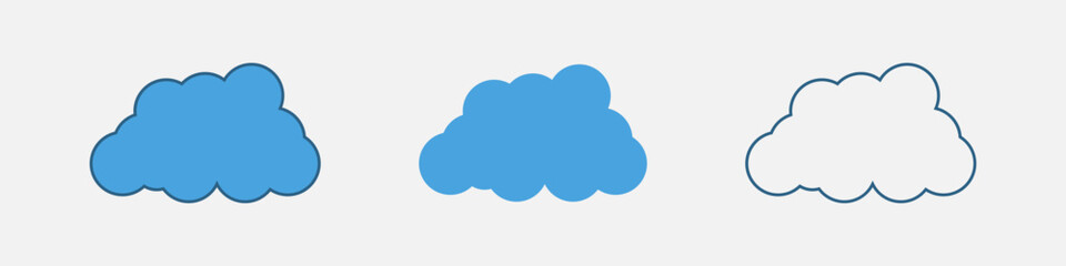 	
Cartoon rain clouds vector set