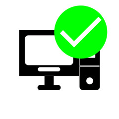 computer or laptop icon with checklist