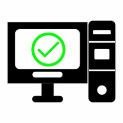 computer or laptop icon with checklist