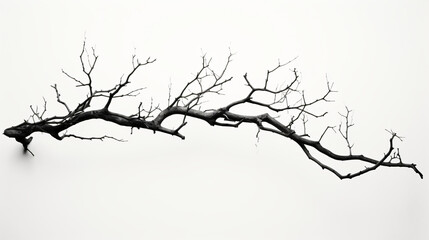 Fototapeta na wymiar A black and white photo of a dead tree branch