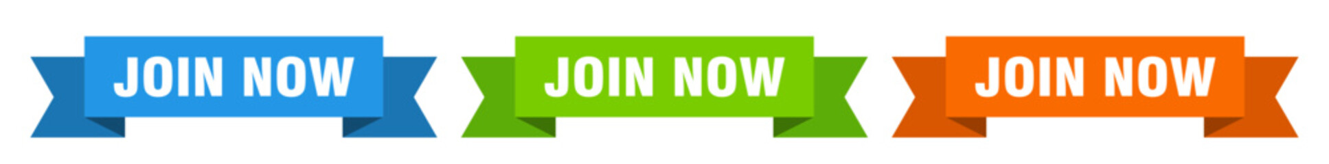 join now ribbon. join now isolated paper sign. banner