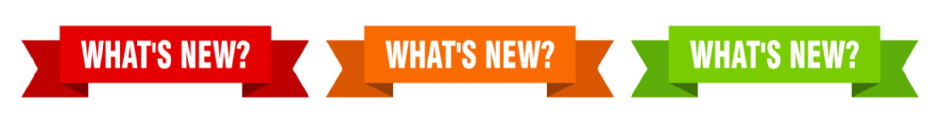 what's new? ribbon. what's new? isolated paper sign. banner