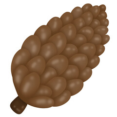 autumn elements illustration of pine cone