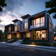 modern building in the evening