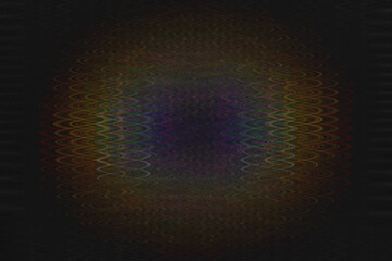 Circle formed by waves of spectrum colors black background
