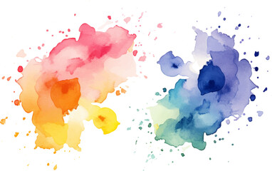 colorful watercolor splatters and splashes, in the style of minimalist color palettes, watercolorist. Generative AI.